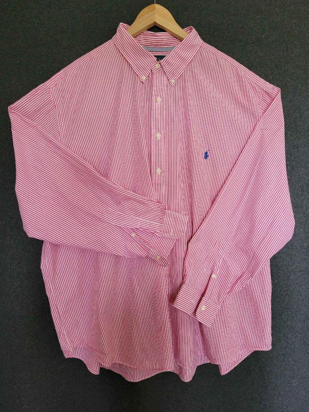 Ralph Lauren Classic Fit Button Up Polo Shirt Striped Long Sleeve Men’s 3XB